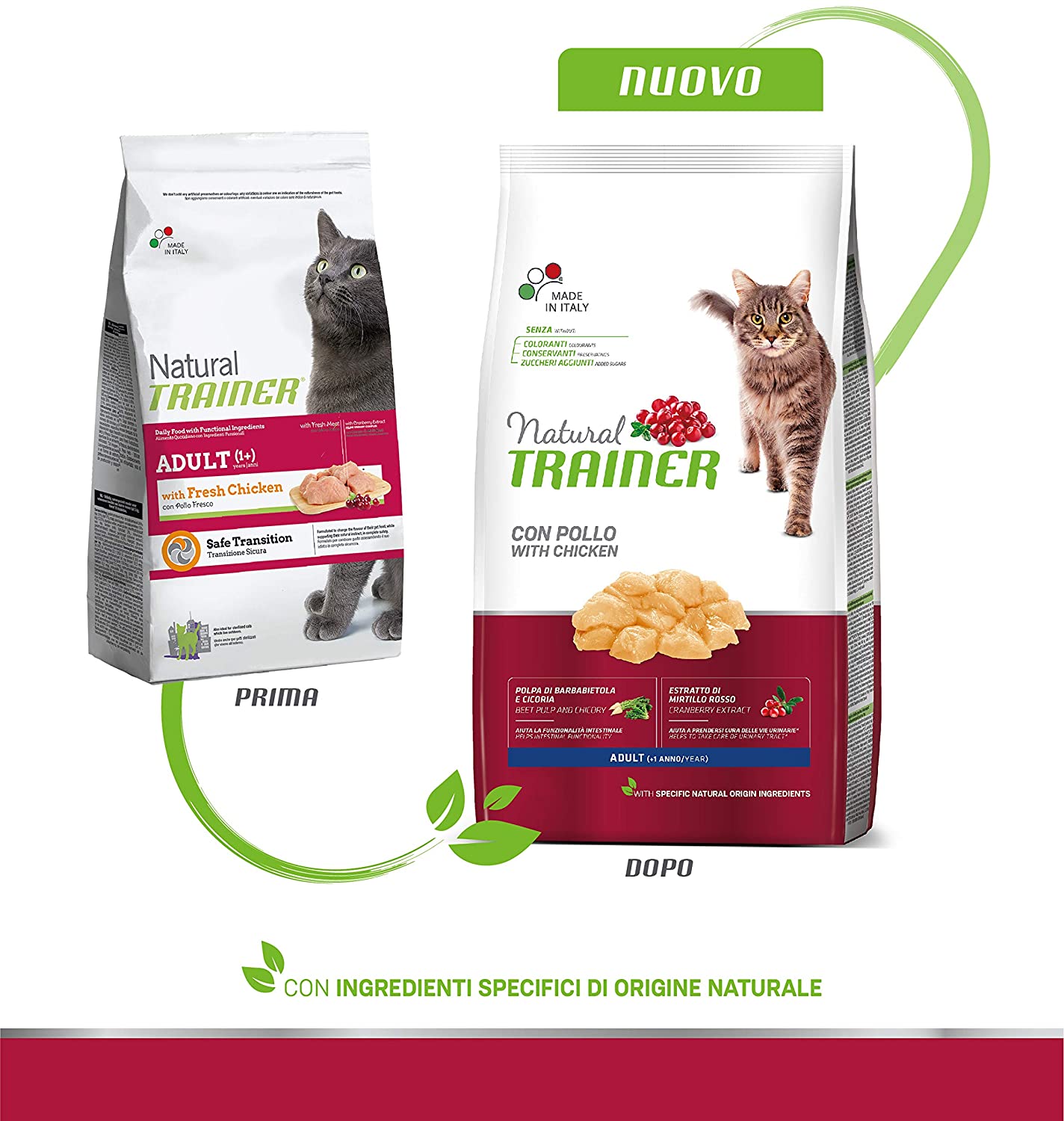  Natural Trainer Trainer Natural con Pollo Fresco 3 kg-mangimi Cubos para Gatos Comida, única 