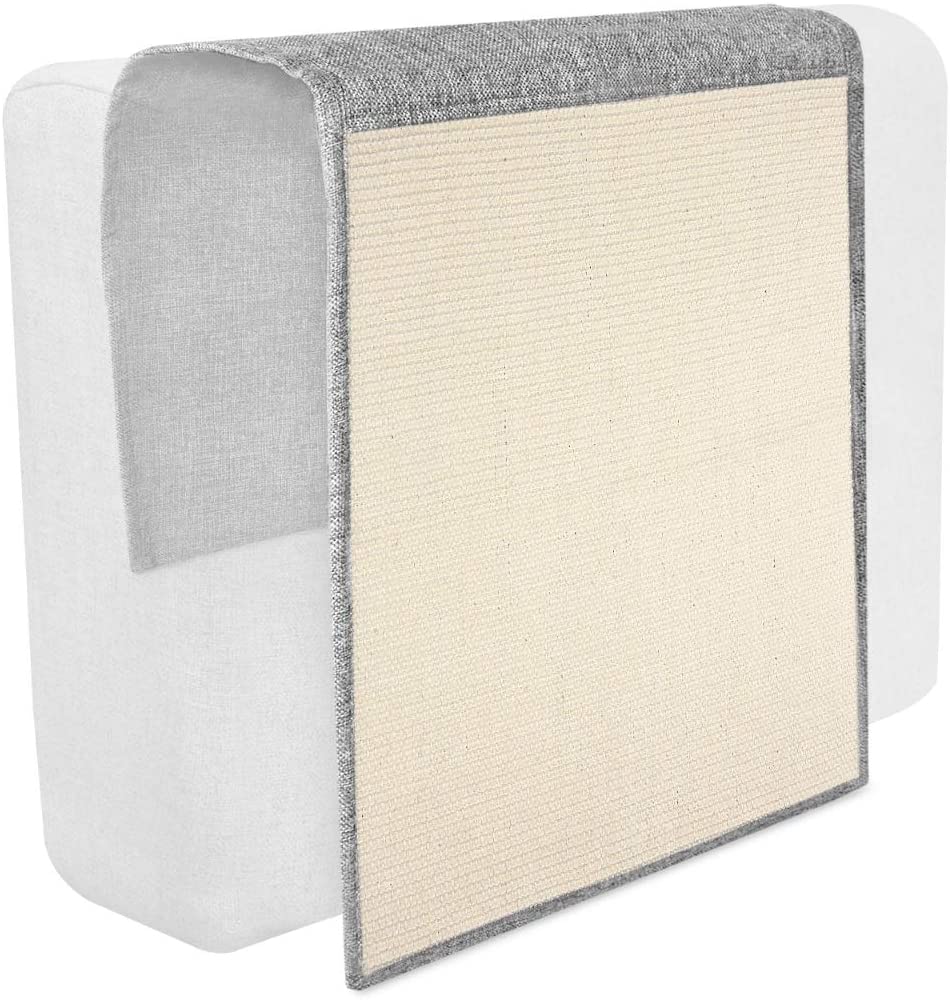  Navaris Rascador para Gatos - Protector contra arañazos de Gato y Perro - Afilador de uñas de sisal para Mascotas de 130 x 45CM en Gris Claro 