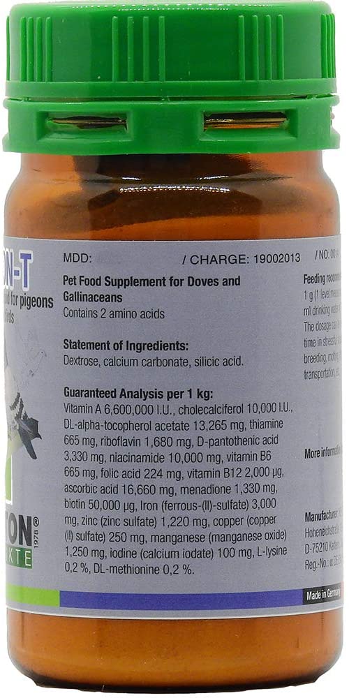  Nekton T 75gr, (suplemento multivitamínico enriquecido, para para aves de tamaño medio) 