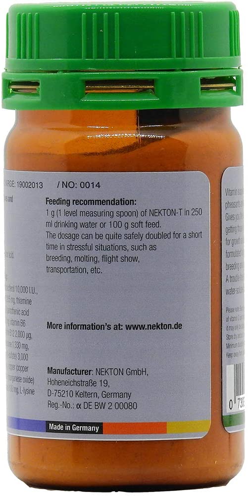  Nekton T 75gr, (suplemento multivitamínico enriquecido, para para aves de tamaño medio) 