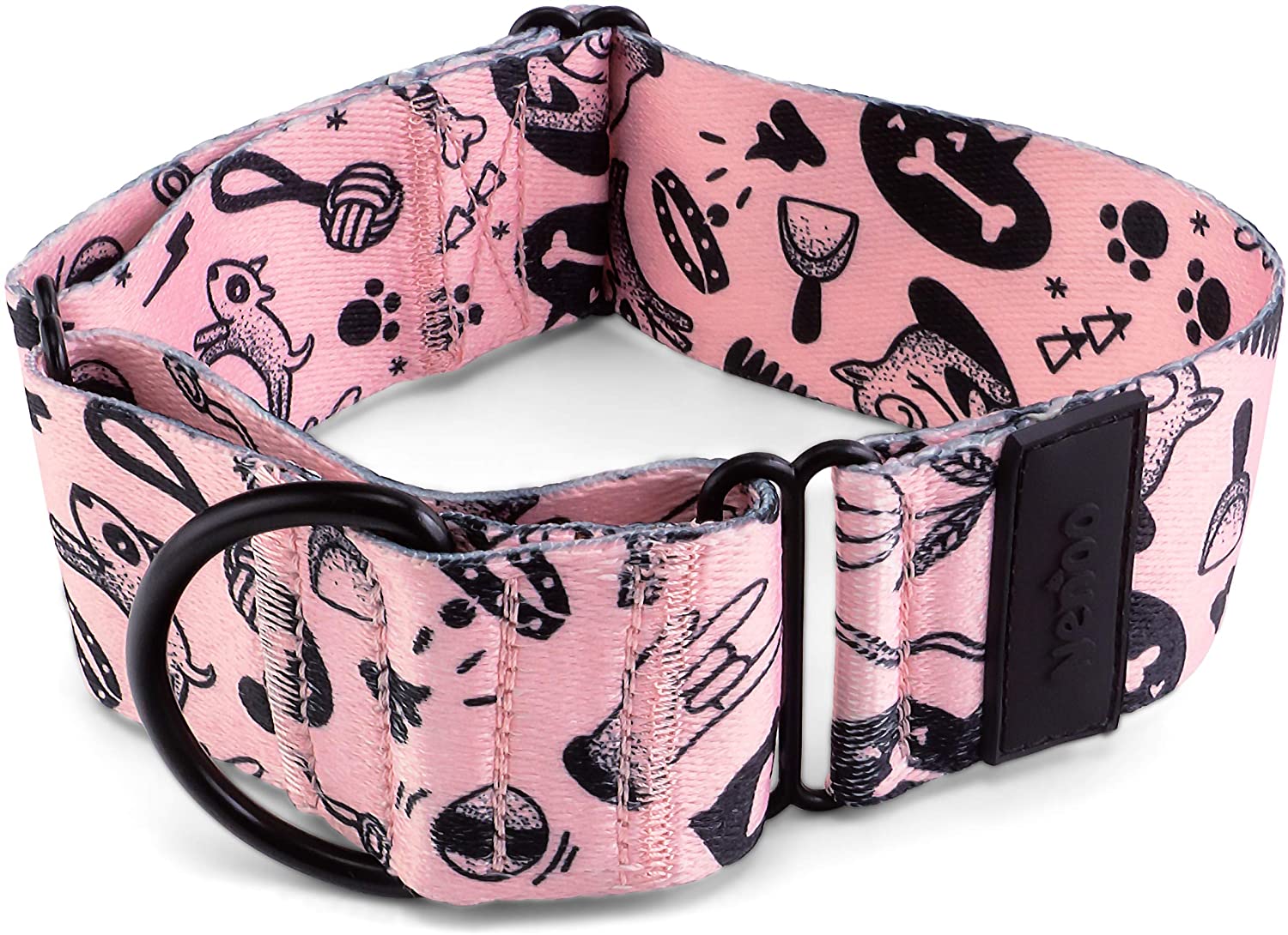  Nenoo Collar Sedoso Martingale Para Perros Fuertes y Perros Que Escapan, Para Cuellos 32-40 Centimeter, Galgo, Saluki, Bull Terrier, Boxer 