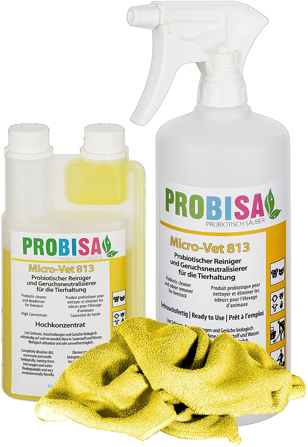  Neutralizadores de olor spray (Probisa Micro-Vet 813) de la orina del gato, perro y los roedores olores - y bio limpiador concentrado 500ml rendimiento 25 litros listos para usar asesino de olor / Removedor de olor 