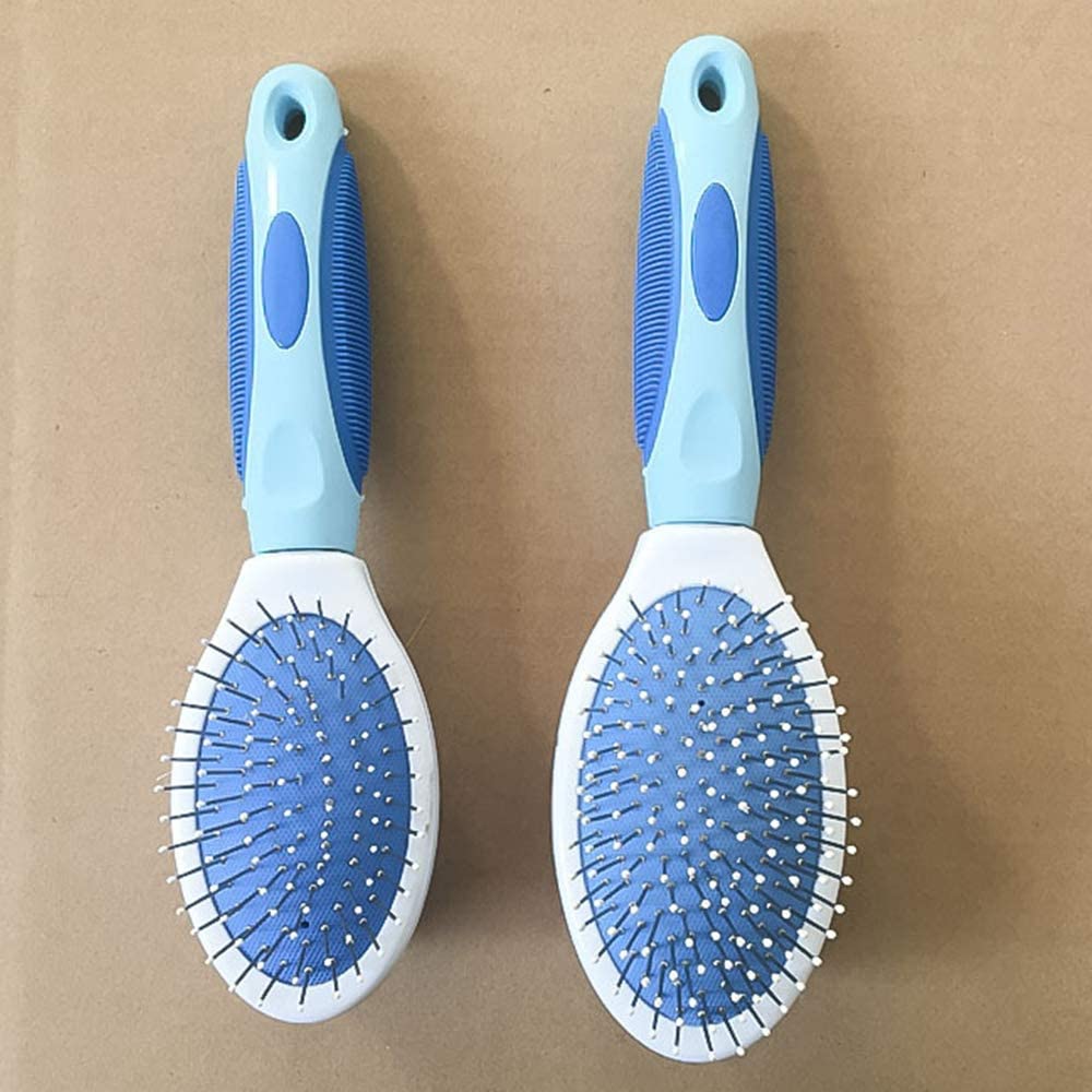  NiFuQin Cepillo de Cerdas Y Cerdas de Doble Cara para Peinar Y Peinar de Perros Y Gatos Limpia Las Mascotas Elimina Los Desechos Y la Suciedad para el Cabello Corto, Mediano o Largo,Blue,S 