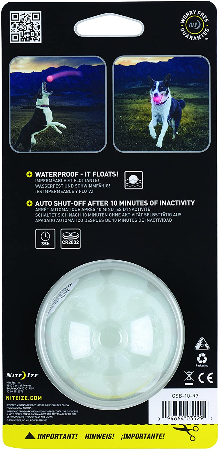  Nite Ize GlowStreak Pelota LED para Perro, se Ilumina para Jugar por la Noche 