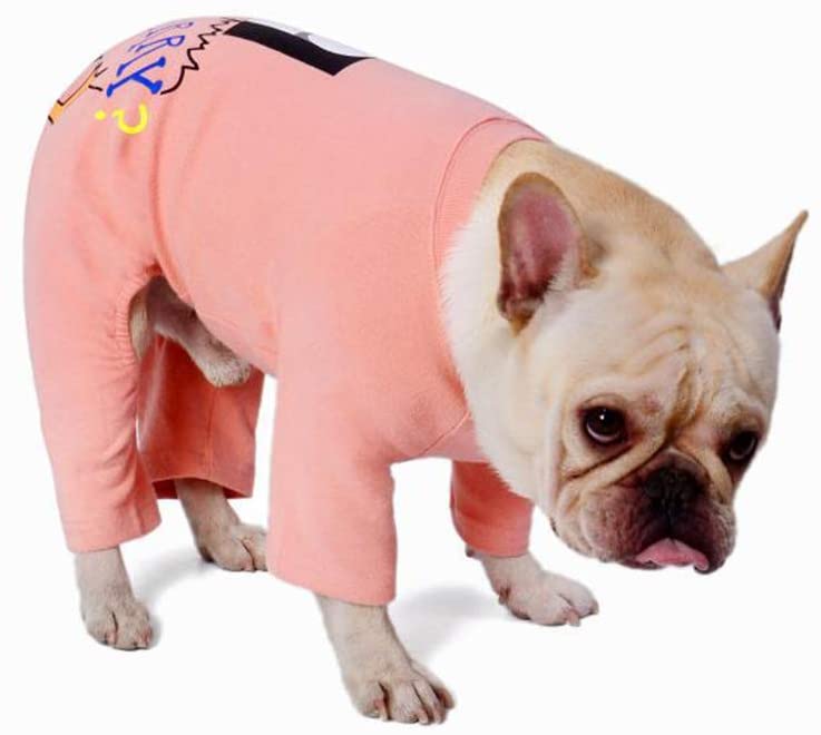  Nueva Ropa para Mascotas De Primavera Y Verano, Suéter De Algodón De Dibujos Animados Casual para Perros, Ropa De Abrigo para Gatos,Rosado,L 