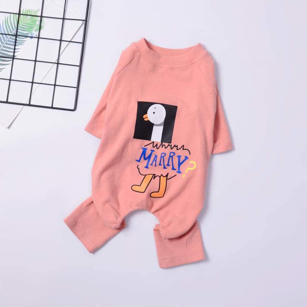  Nueva Ropa para Mascotas De Primavera Y Verano, Suéter De Algodón De Dibujos Animados Casual para Perros, Ropa De Abrigo para Gatos,Rosado,L 