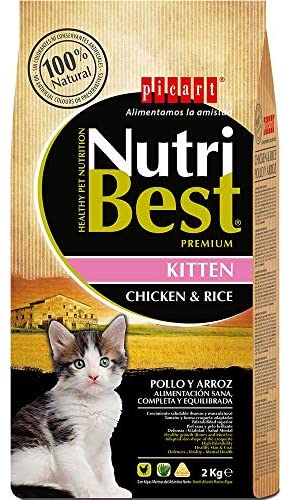  Nutribest Alimento Completo con Pollo Y Arroz para Gatitos hasta Los 12 Meses 2000 g 