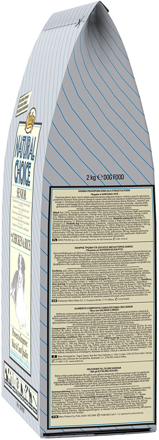  Nutro C-12131 Senior, Comida Perros, pollo y arroz, 2 Kg 