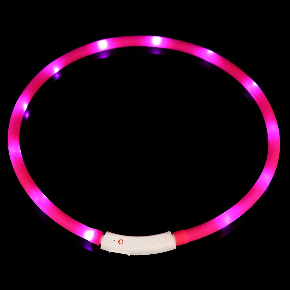  OIZEN LED Collar para Perros, LED Collar de Seguridad para Perros Mascotas de LED de Nylon Luminous Que Brillante Collar para Todos los Perros, Gatos y Mascotas 