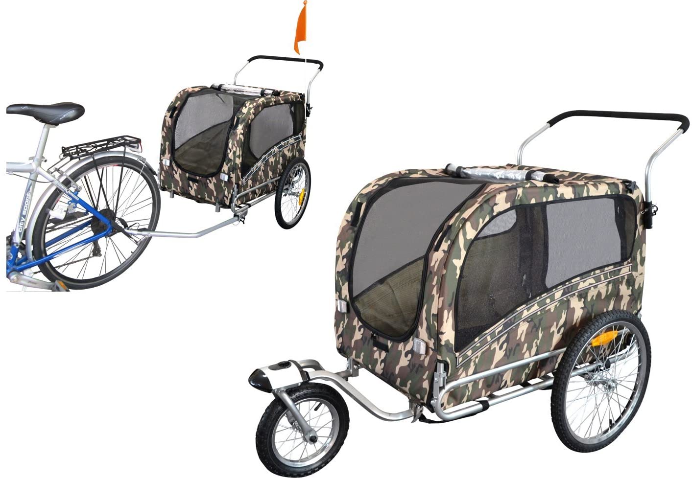  PAPILIOSHOP ARGO Remolque y carrito cochecito para el transporte de perro perros mascota por bici bicicleta carro bicicletas silla de paseo 