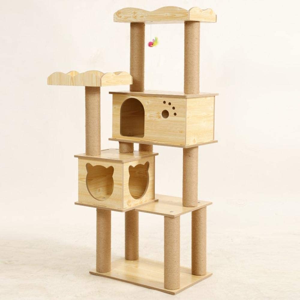  Para Gatos Con Árbol Para Gatos De Madera Maciza Nido De Gato Árbol De Gato Tablero De Rascar Gato Juguete De Gato Plataforma De Salto De Gato Valla De Madera Sólida Resistente Al Desgaste 1 