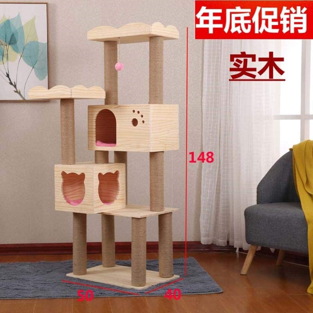  Para Gatos Con Árbol Para Gatos De Madera Maciza Nido De Gato Árbol De Gato Tablero De Rascar Gato Juguete De Gato Plataforma De Salto De Gato Valla De Madera Sólida Resistente Al Desgaste 1 