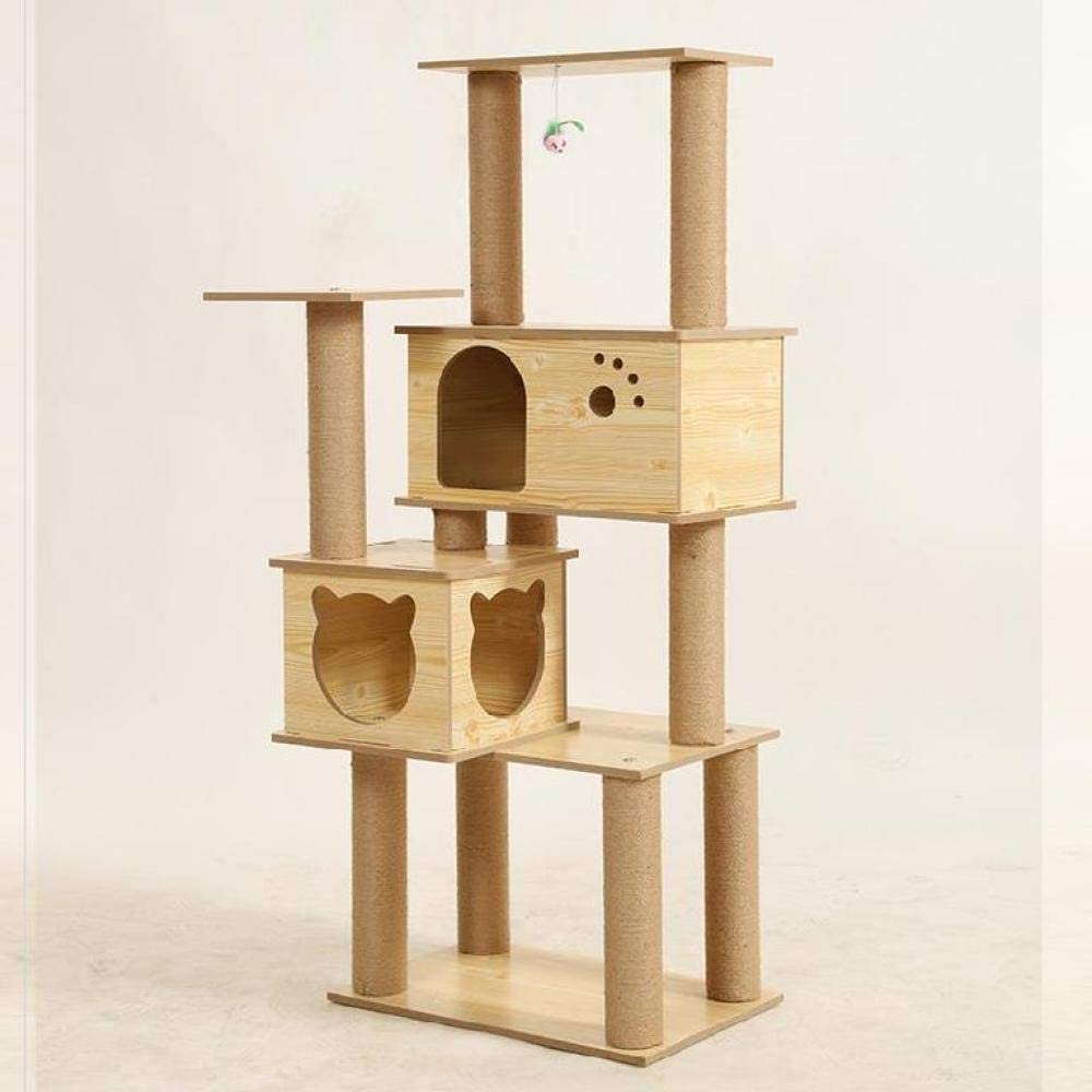  Para Gatos Con Árbol Para Gatos Gato Vertical Registro Integrado Plataforma De Salto De Gato De Madera Nido De Árbol De Gato Simple Bola De Dos Capas Valla De Madera Sólida Multicapa Sólida 1 