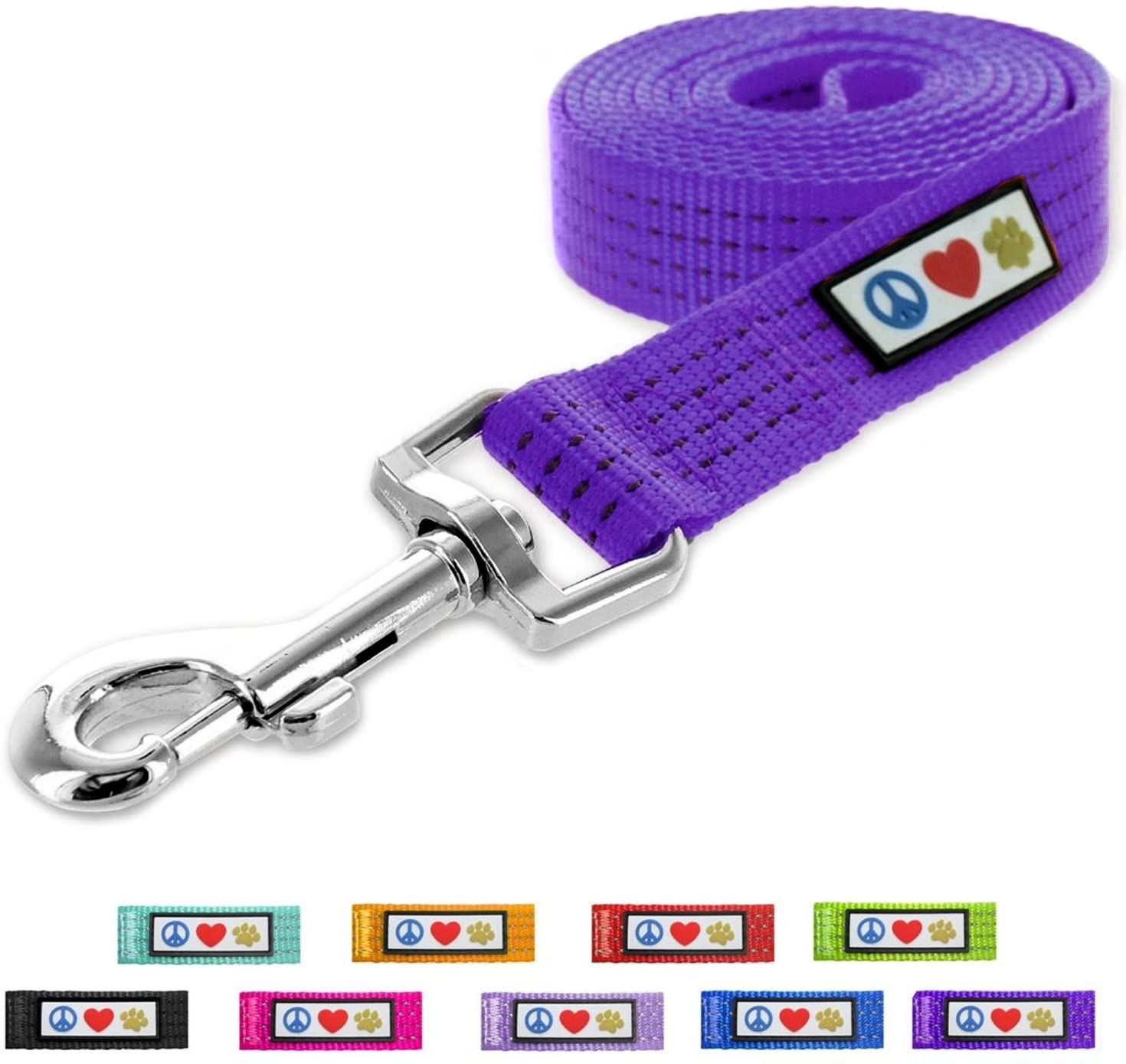  Pawtitas Correa para Perro y Cachorro Reflectante Mediano/Grande 1,8 Metro Morado 