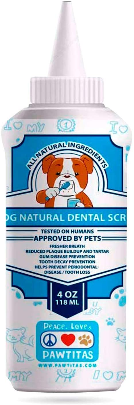  Pawtitas Pasta de Dientes para Perros en Polvo Previene Mal Aliento, Sarro y Placa de tu Perro | Pasta Dental para Perros Hecha con Ingredientes Organicos refresca el Aliento de los Perros - 4 OZ 