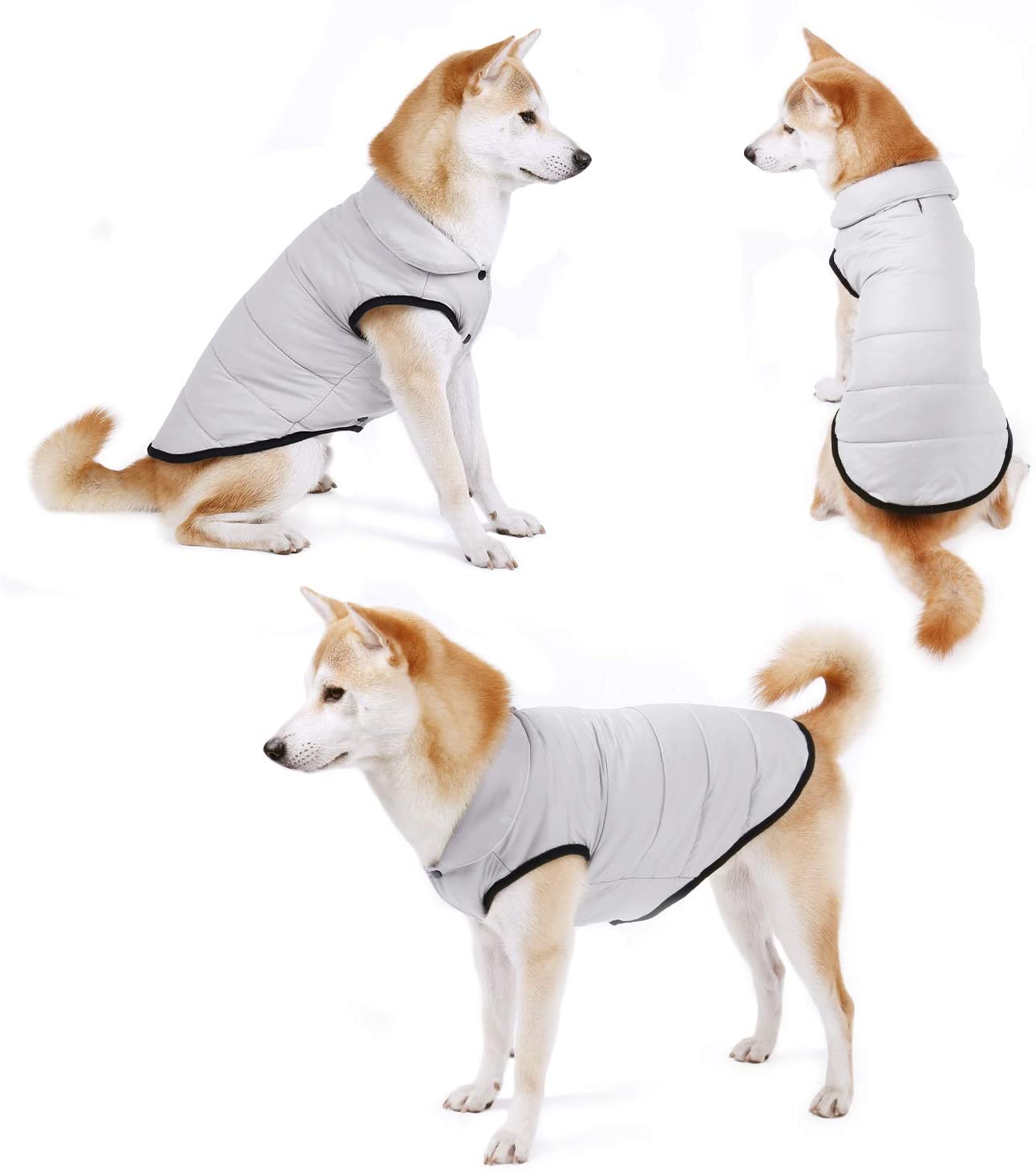  PAWZ Road Chaqueta de Invierno portátil Abrigo Perro para Mascotas de tamaño pequeño, Mediano, Grande, Talla M, L, XL, 2XL, 3XL, 4XL, 5XL, Color Beige 