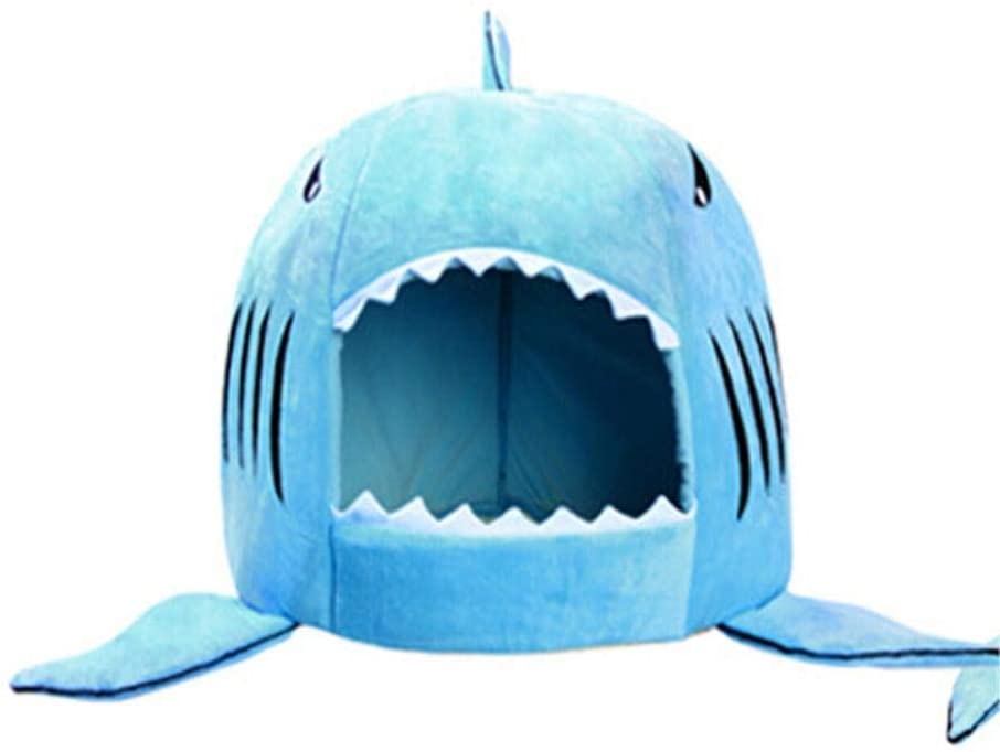  PENVEAT Dog House Shark para Perros Grandes Carpa Algodón Pequeño Perro Gato Cama Puppy House Producto para Mascotas, azulB, XXS 