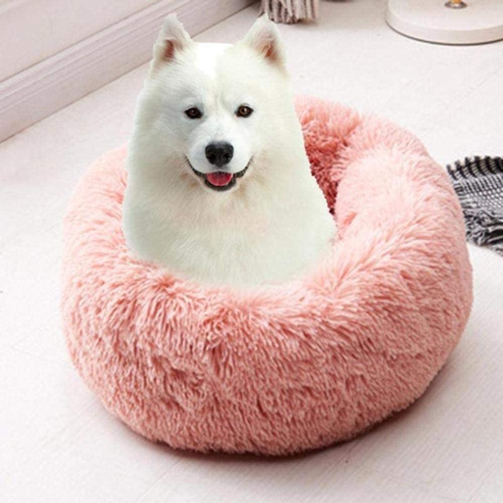  PENVEAT Largo Felpa súper Suave Cama para Mascotas Kennel Dog Round Cat Winter Warm Sleeping Bag Puppy Cushion Mat Portable Cat Supplies, Purple, XS 40x40cm 