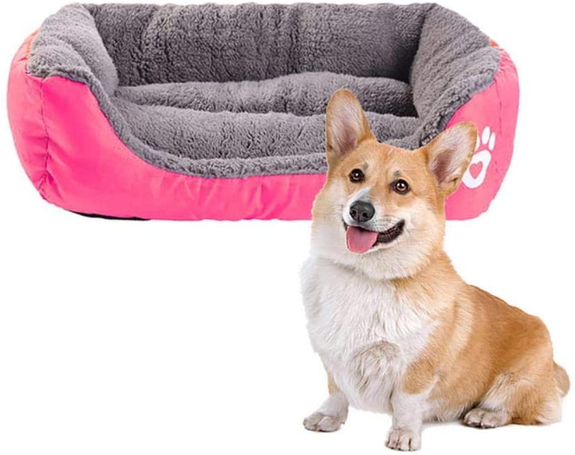  PENVEAT S-3XL Camas para Perros Paw Pattren Sofá para Mascotas Parte Inferior a Prueba de Agua Fleece Suave Estera cálida Nest Cat Bed House Petshop Dropshipping Cama Perro, E, XL 80cmx65cmx17cm 