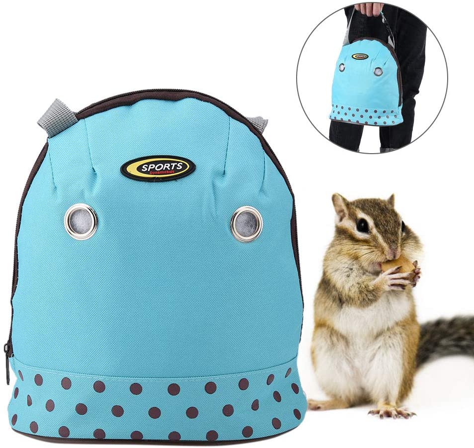  Pequeño Animal doméstico portátil Bolsa de Animales Ardilla de hámster Bolsas de Viaje al Aire Libre(Azul) 