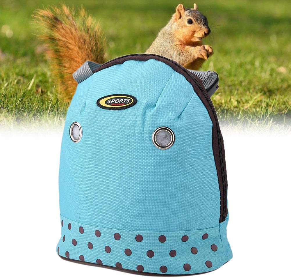  Pequeño Animal doméstico portátil Bolsa de Animales Ardilla de hámster Bolsas de Viaje al Aire Libre(Azul) 