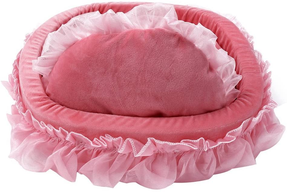  Perfectii Princesa Cama Para Perros, Peluche Suave Acolchado Perros Cama De DiseñO Sofá Cesta Lace Princess Bed Perros Mascotas Cama 