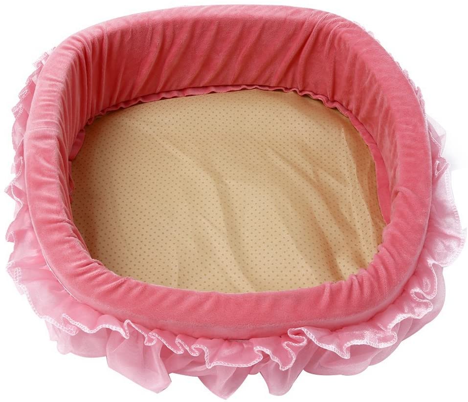  Perfectii Princesa Cama Para Perros, Peluche Suave Acolchado Perros Cama De DiseñO Sofá Cesta Lace Princess Bed Perros Mascotas Cama 