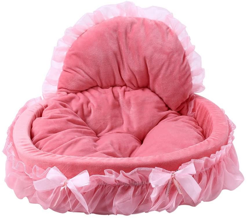  Perfectii Princesa Cama Para Perros, Peluche Suave Acolchado Perros Cama De DiseñO Sofá Cesta Lace Princess Bed Perros Mascotas Cama 