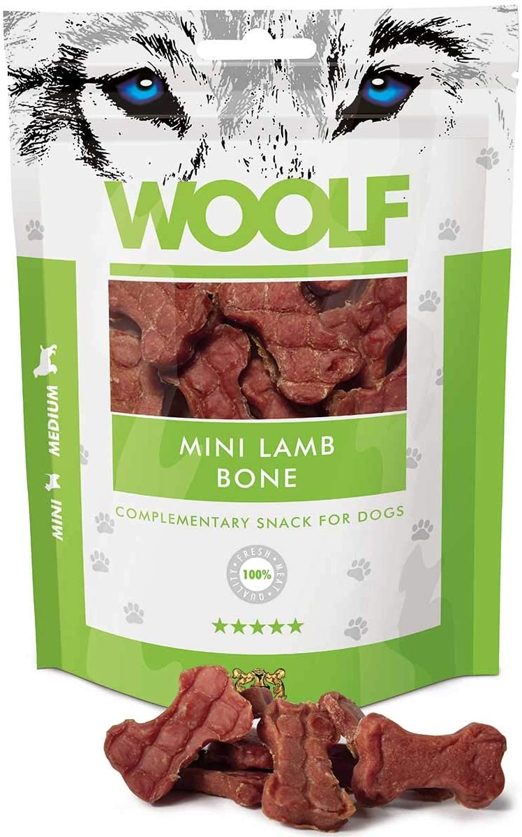  Perro aperitivos Woolf 100 g – Kleine huesos con cordero 