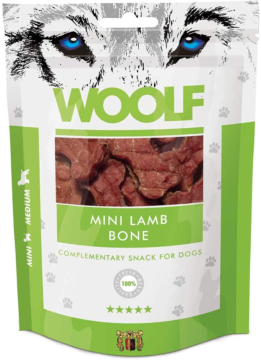  Perro aperitivos Woolf 100 g – Kleine huesos con cordero 