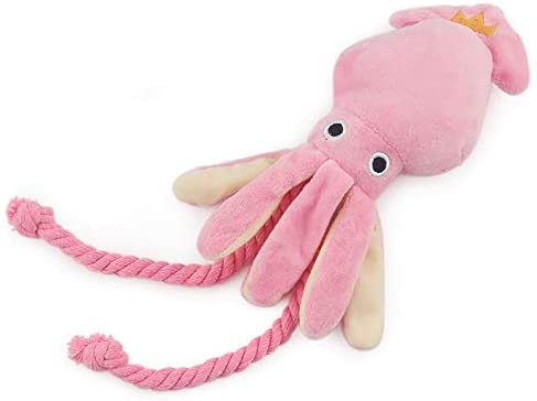  Perro Lindo Juguete Calamar Pulpo Lindo de la Cuerda Felpa Animal doméstico del Perrito Juguetes Rosa chillón de Chew Toys (Color : Pink, Size 