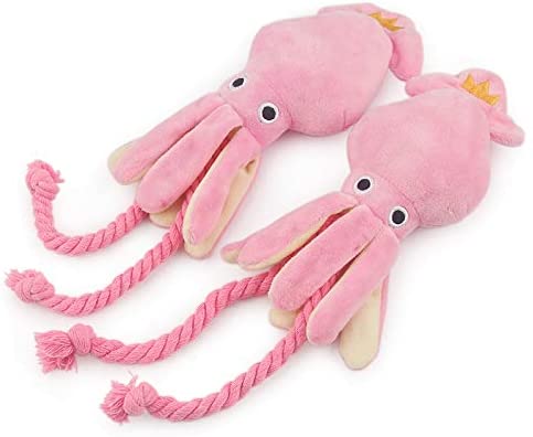  Perro Lindo Juguete Calamar Pulpo Lindo de la Cuerda Felpa Animal doméstico del Perrito Juguetes Rosa chillón de Chew Toys (Color : Pink, Size 