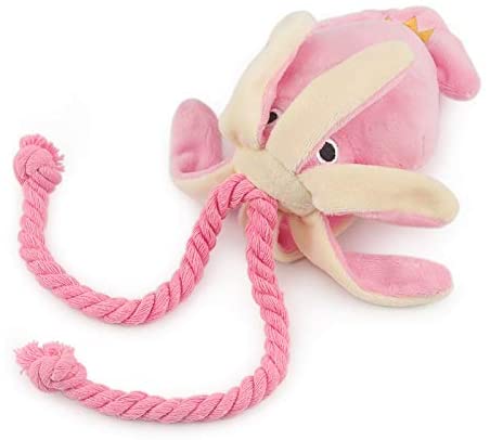  Perro Lindo Juguete Calamar Pulpo Lindo de la Cuerda Felpa Animal doméstico del Perrito Juguetes Rosa chillón de Chew Toys (Color : Pink, Size 