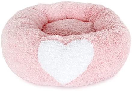  Pet Online Perro lindo cama extraíble con forma de corazón engrosamiento de limpieza caliente nido de Pet, S: 50cm, rosa 