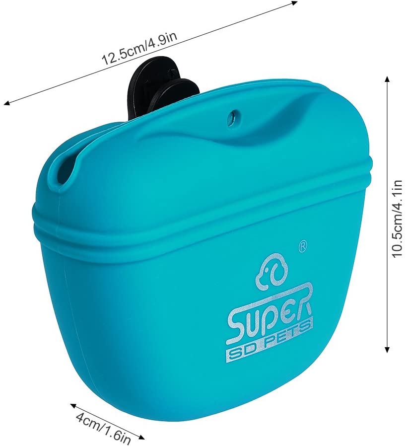  Petacc Bolsa de Entrenamiento para Mascotas de Silicona Bolsa de Entrenamiento para Perro Impermeable Bolsa Portátil con Clip y Cierre Magnético 