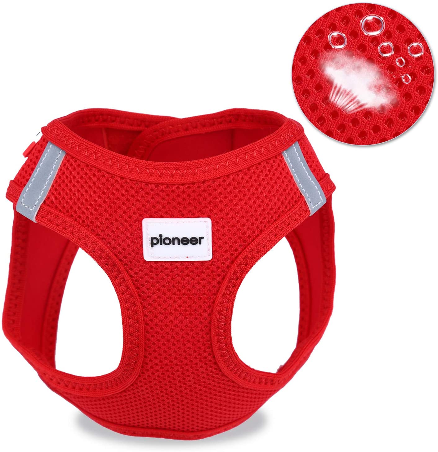  Petcomer Arnés Perro Red Suave Chaleco Acolchado Cómodo para Viajar Pasear con Mascota Pequeña Gatito y Cachorro (XS Rojo) 