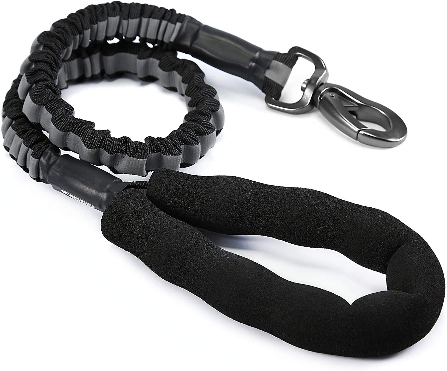  Petcomer Correas Entrenamiento para Perros Cuero Cómodo Ajustable Correa para Mascotas Grandes Medianos Extensión Fuerte Tensible Resistente Durable (Negro Reflexivo) 