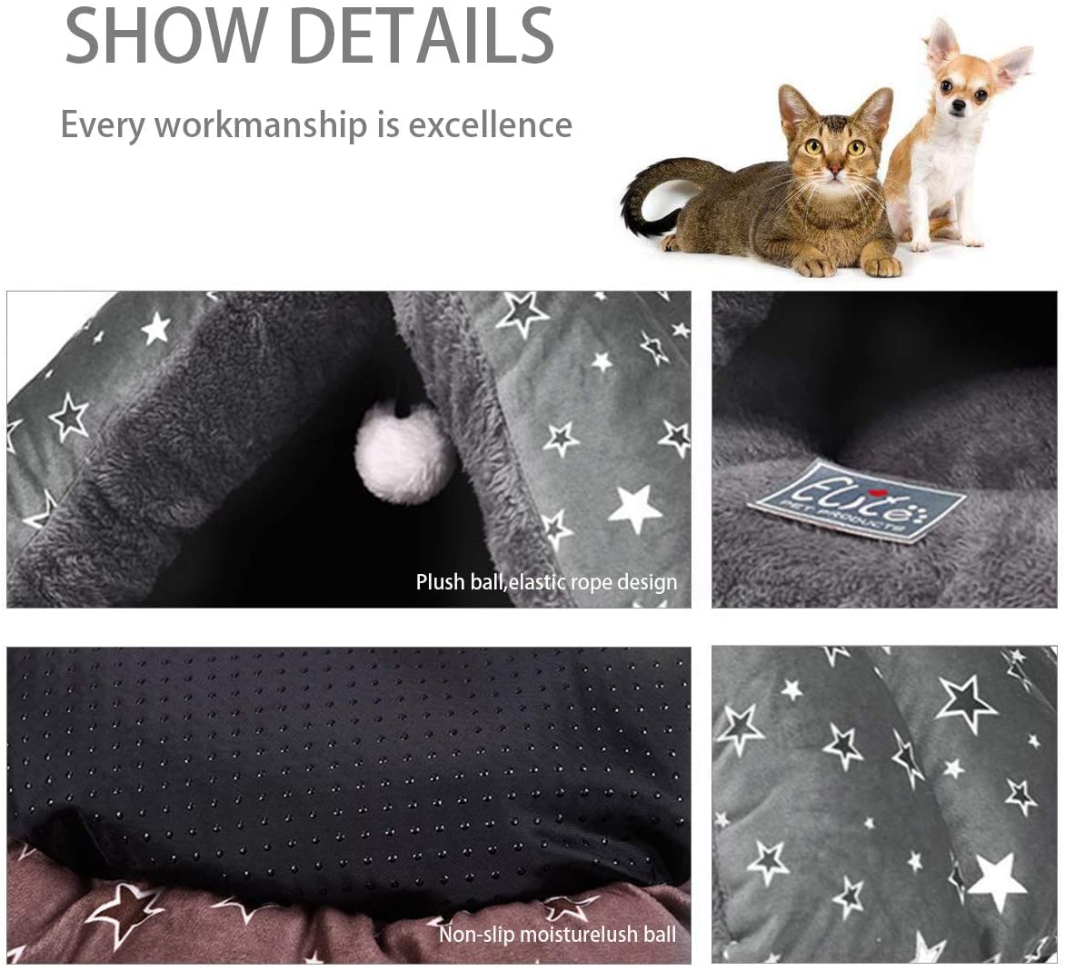  PETCUTE Cama para Gatos Cueva Casas para Gatos Perros pequeños Cama Cueva para Perros Suave y cómoda 