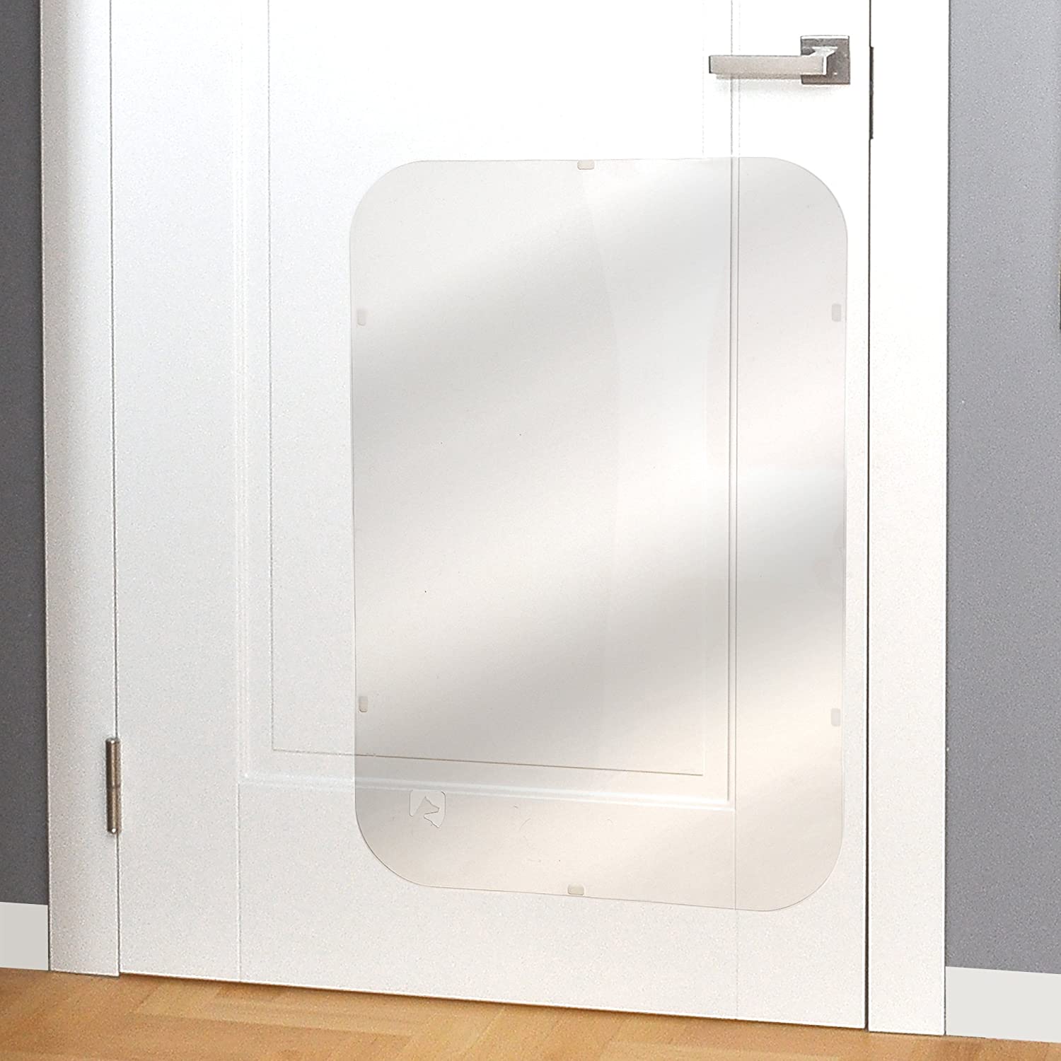  PETFECT Protector contra Arañazos para Puertas Premium 90 x 60 cm; Cubierta de Puertas para Perros para Uso Interior y Exterior - Transparente 