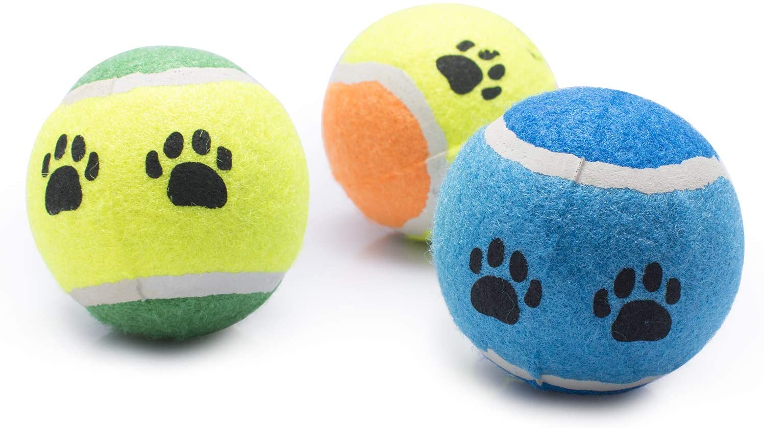  Petper Cw-0039EU - Juguete de pelotas para perros, pelotas de tenis de caucho para entrenar y jugar con cachorros (paquete de 3) 