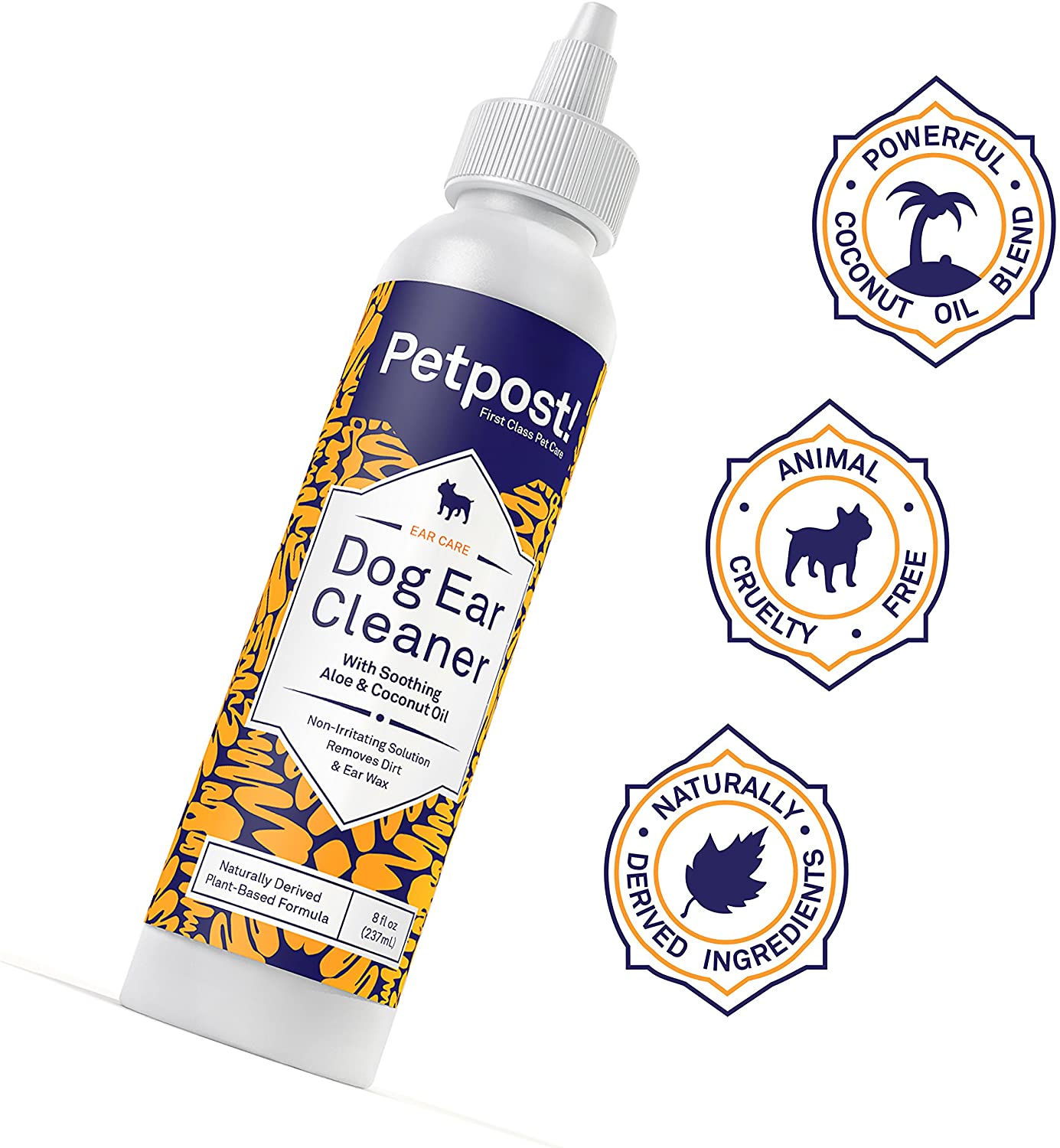  Petpost | Limpiador de Oídos de Perros – Solución de Aceite de Coco Natural – El Mejor Tratamiento para Garrapatas de Oído de Perro e Infecciones – Libre de Alcohol e Irritantes – 8 Oz. 