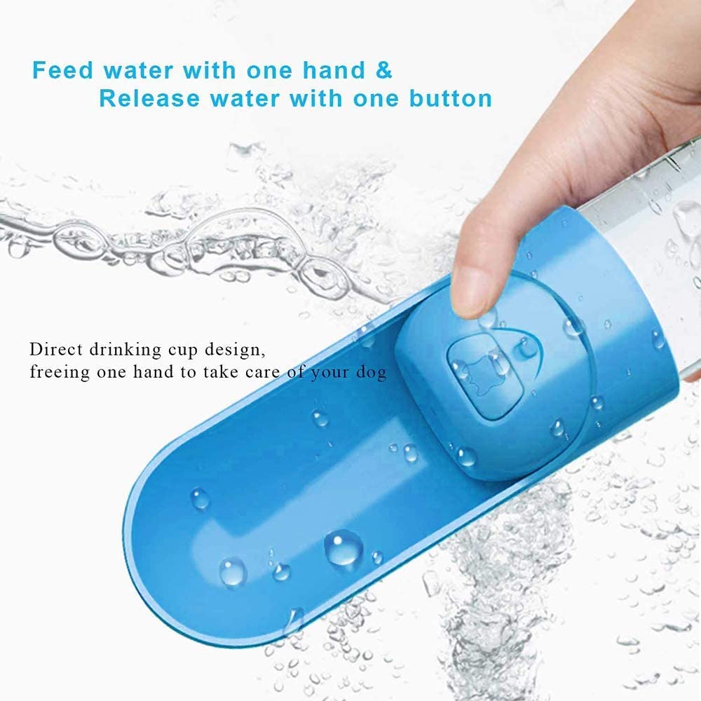  PETSUPPLY Botella De Agua Portátil para Mascotas, Dispensador De Taza De Agua De Viaje para Perros, Cajón Antibacteriano Reversible A Prueba De Fugas, Recipiente para Botella De Bebida Al Aire Libre 