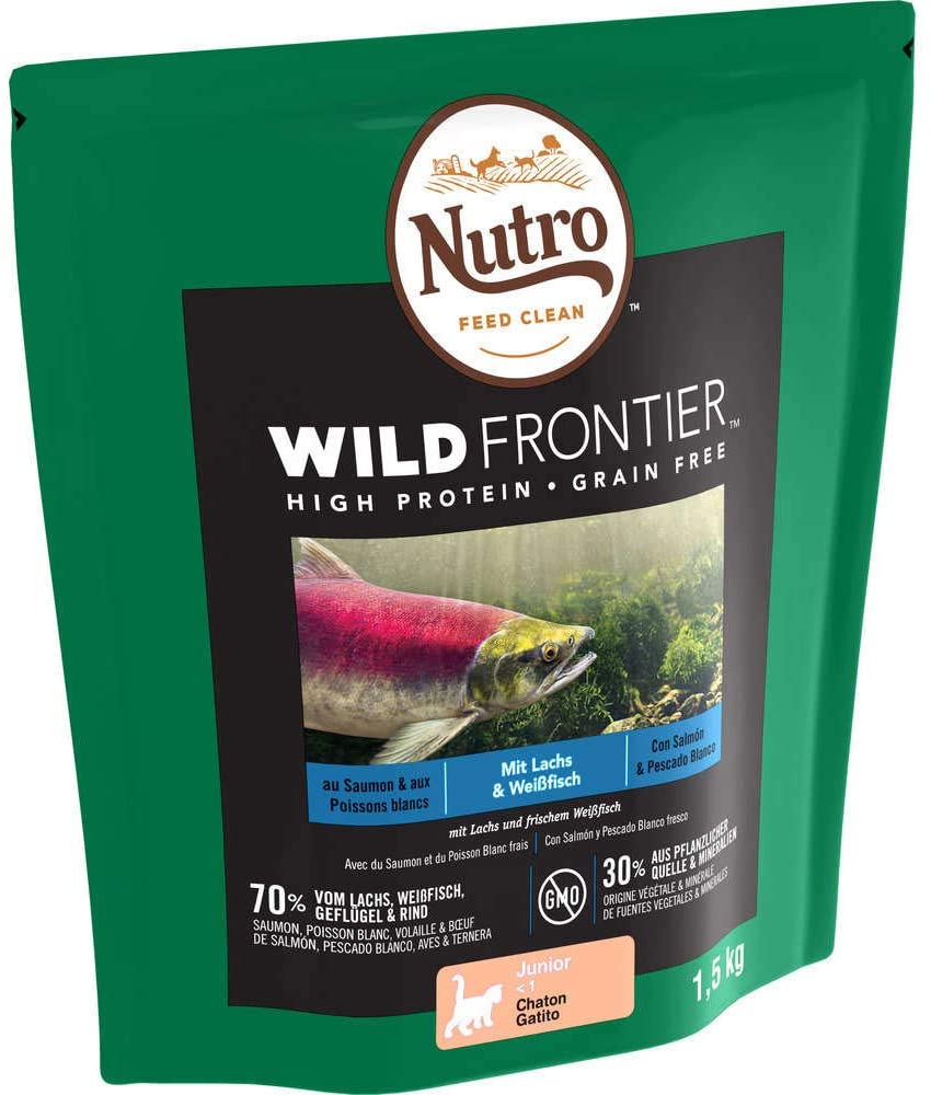  Pienso Gato Junior Salmón y Pescado Blanco 1,5kg Wild Frontier Nutro 