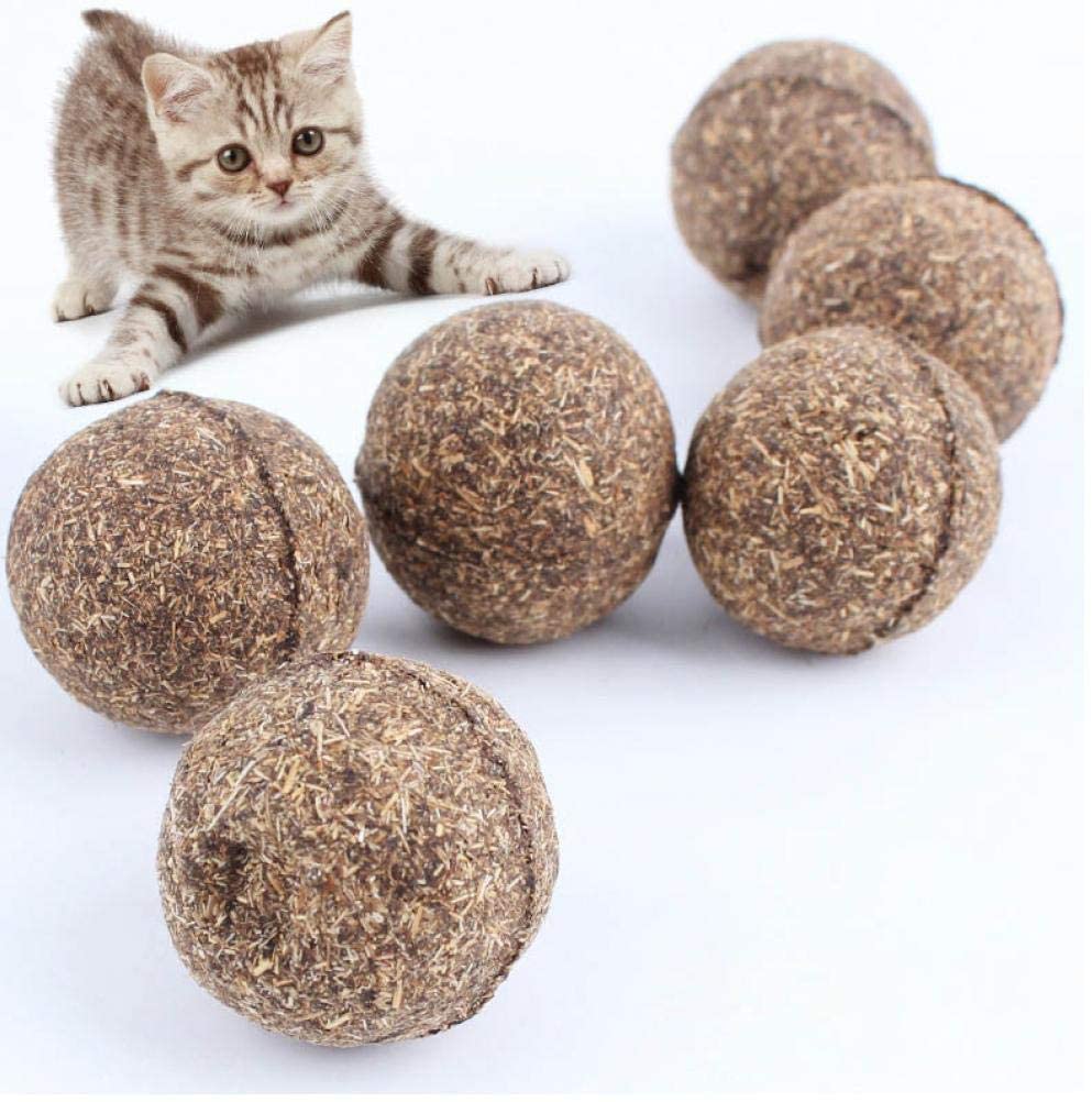  PiniceCore Juguetes para Mascotas Gato Hierba gatera Natural de Sabor mentolado Bola Saludable golosinas Divertidas Pelota para Gatos Gatito Trata comestibles 