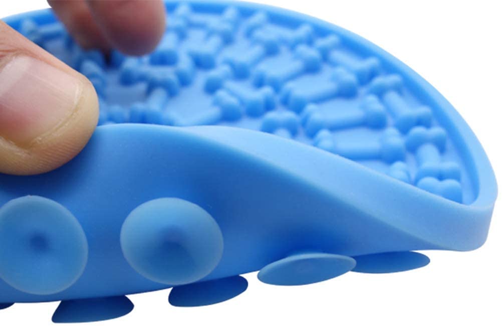  POPETPOP Almohadilla Lamer de Perros para Ducha, Compañero de Ducha para Mascotas, Dispositivo de Distracción para Lavado de Perros, Hacer Que la Hora del Baño Divertida (Azul) 