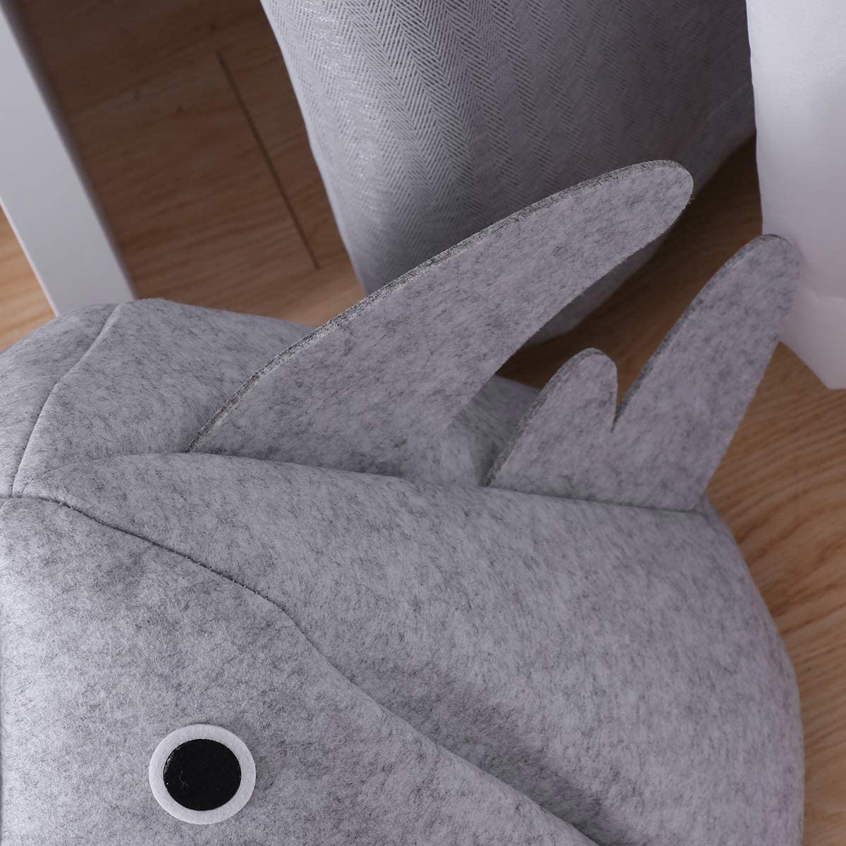  POPETPOP Creativo diseño de tiburón Fieltro Mascota Perro Gato Perrito Perrito Cama casa Suave Perrera cojín cálido Suministros para Mascotas (Gris Claro) 