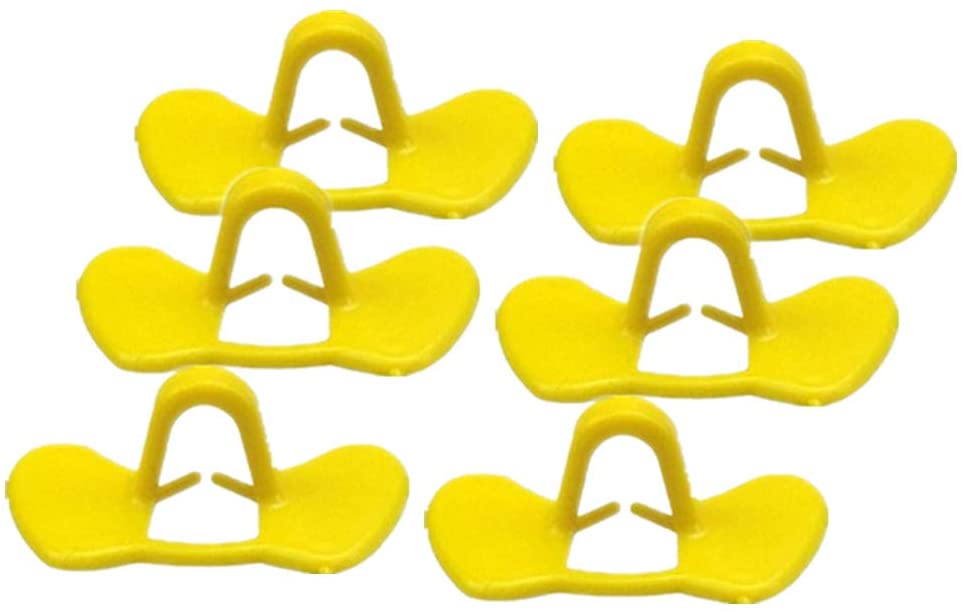  PROBEEALLYU 100Pcs Gafas de Pollo Plástico Amarillo Anti-picoteo Gafas Equipo de Cultivo Sin Perno para Proteger Las Plumas/Dedos de los pies Mejorar la tasa de Supervivencia del Pollo 