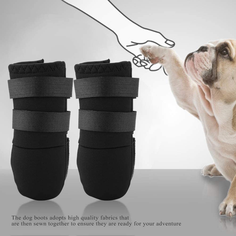  Pssopp Botas para Perros, 2 Piezas Suave y cómodo Perro Zapatos al Aire Libre Protectores de Pata con Dos Correas Ajustables Suela Antideslizante para Perros pequeños, medianos, Grandes(L) 