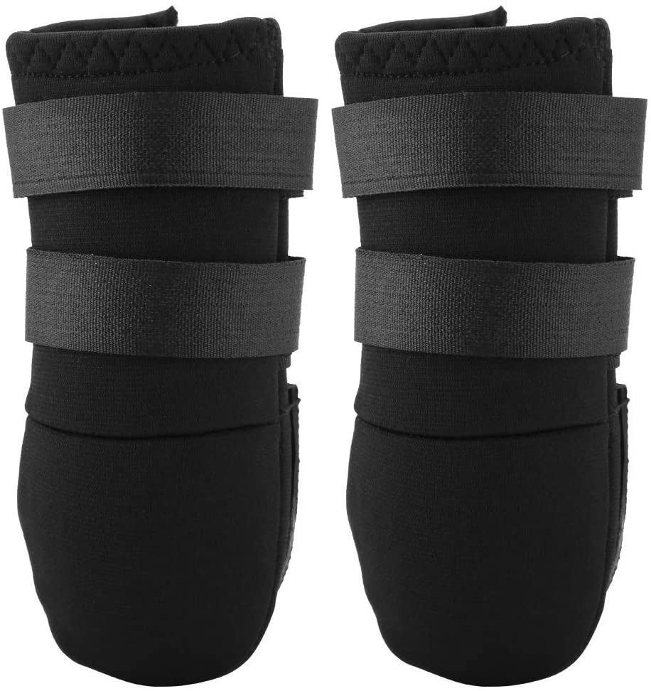  Pssopp Botas para Perros, 2 Piezas Suave y cómodo Perro Zapatos al Aire Libre Protectores de Pata con Dos Correas Ajustables Suela Antideslizante para Perros pequeños, medianos, Grandes(L) 