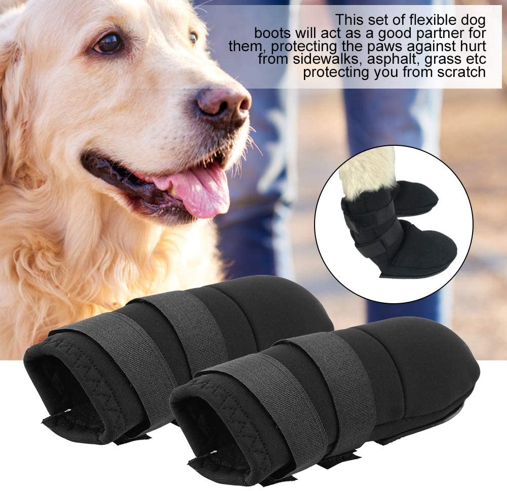  Pssopp Botas para Perros, 2 Piezas Suave y cómodo Perro Zapatos al Aire Libre Protectores de Pata con Dos Correas Ajustables Suela Antideslizante para Perros pequeños, medianos, Grandes(L) 